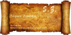 Sipos Zdenka névjegykártya